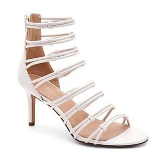 BCBG Heels Sandals 7.5 New Year’s Eve shoes white - Picture 1 of 7